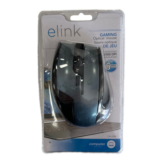 Elink Gaming Optical Mouse - 2000 DPI, 6 Buttons, Ergonomic Design