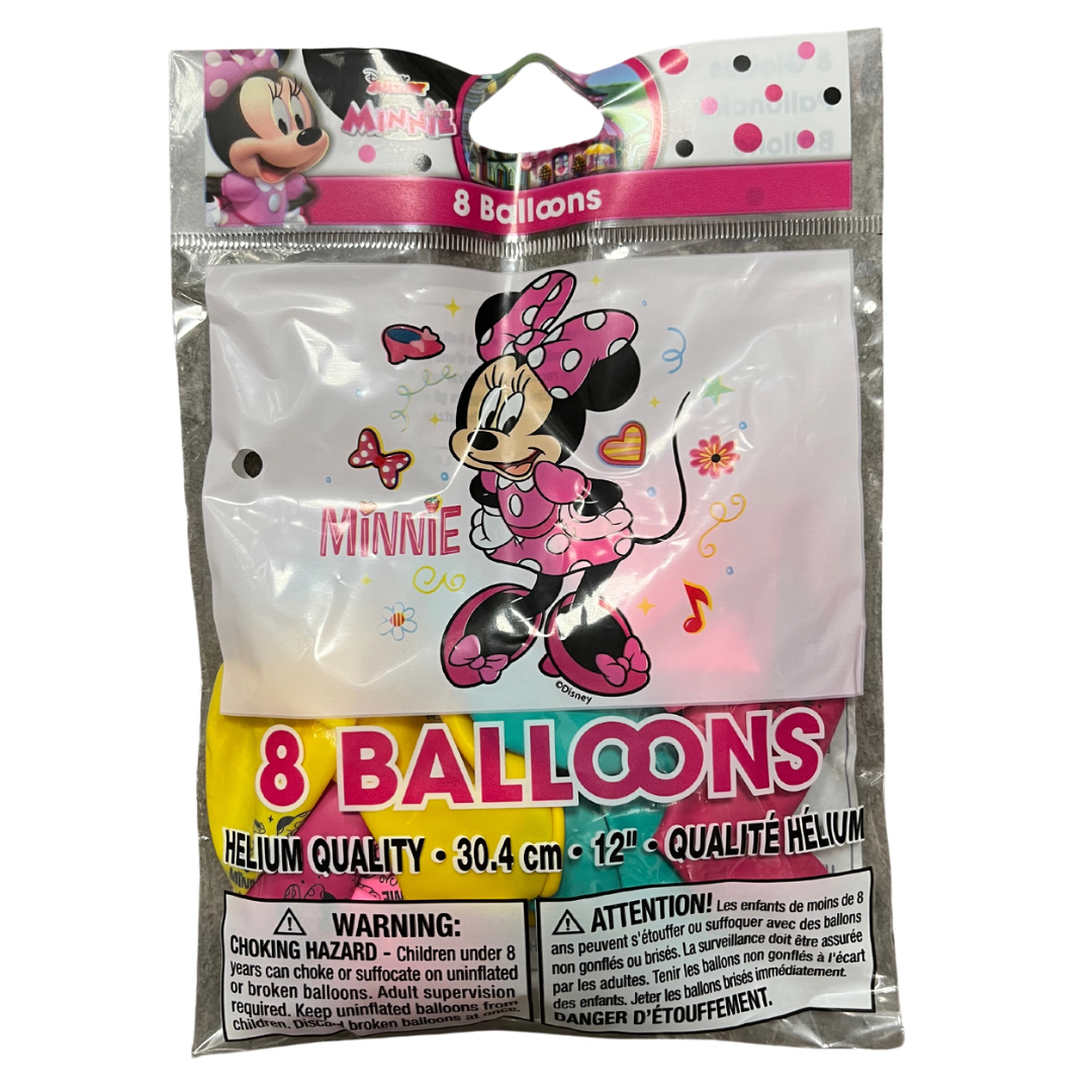 12” Character-Themed Balloons - Minnie Mouse, LOL, NHL, Batman (8 Pack)