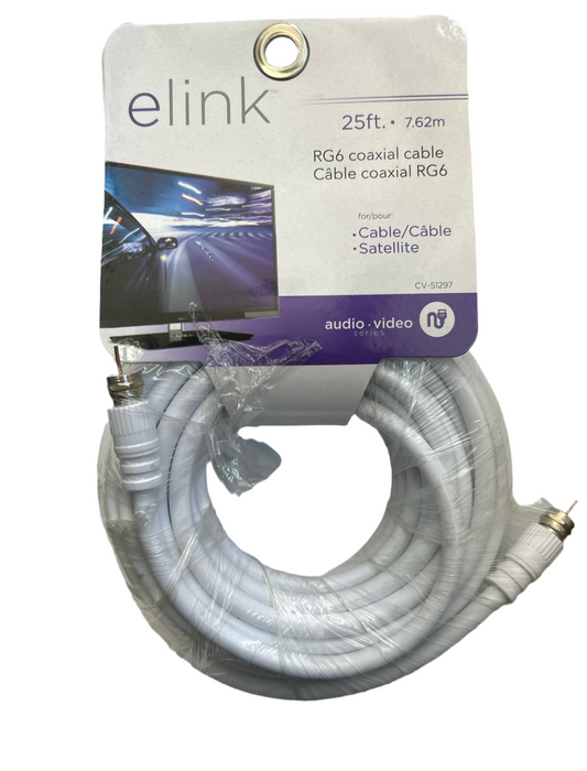 E LINK RG6 COAXIAL CABLE (25FEET 7.62M)