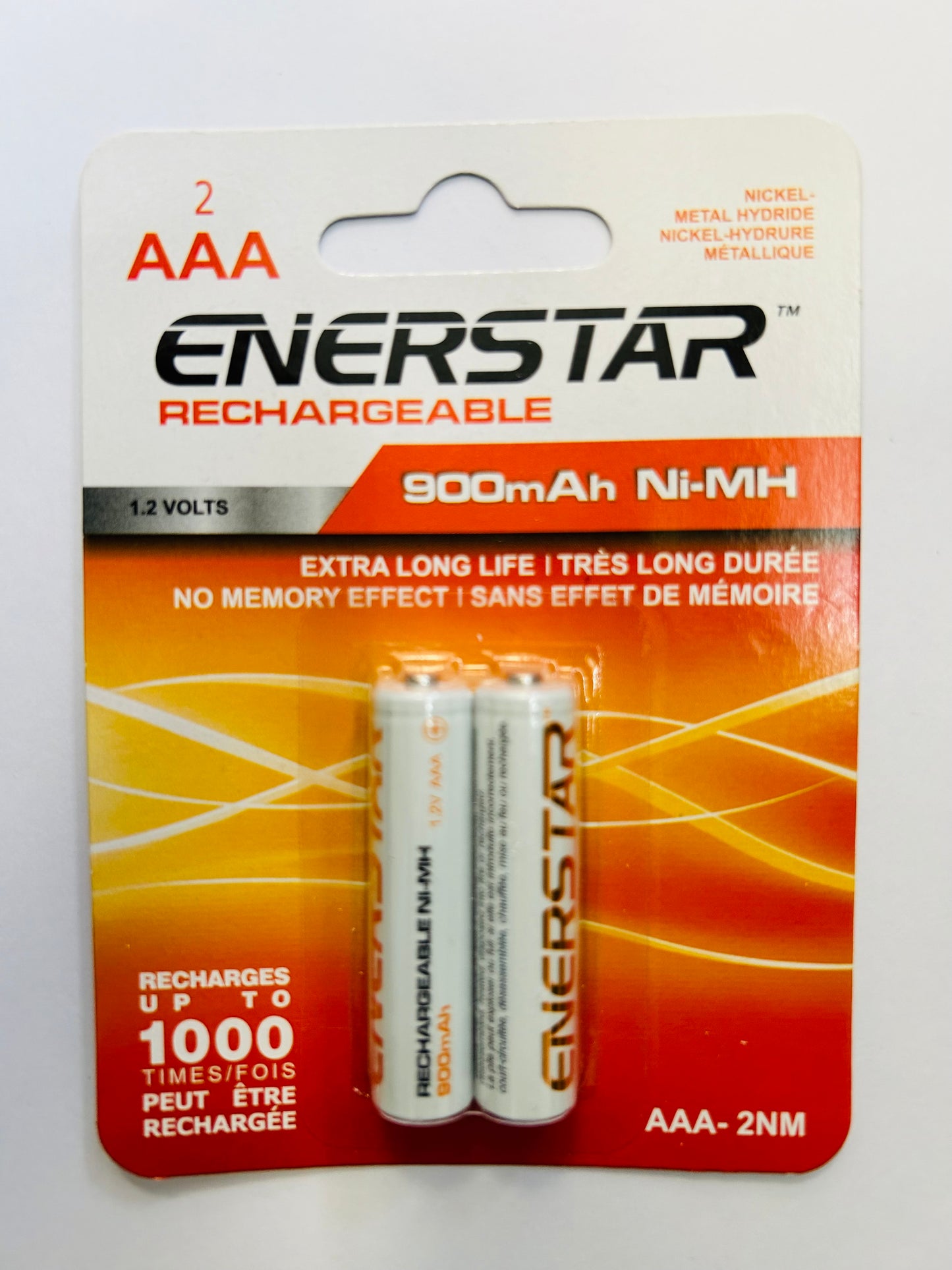 ENERSTAR RECHARGEABLE AAA BATTERIES 900 MAH