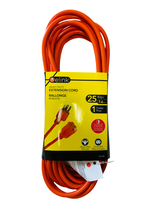 E LINK HAVY DUTTY EXTENSION CORD (25FEET 7.6M)OUTDOOR &INDOOR 1 OUTLET