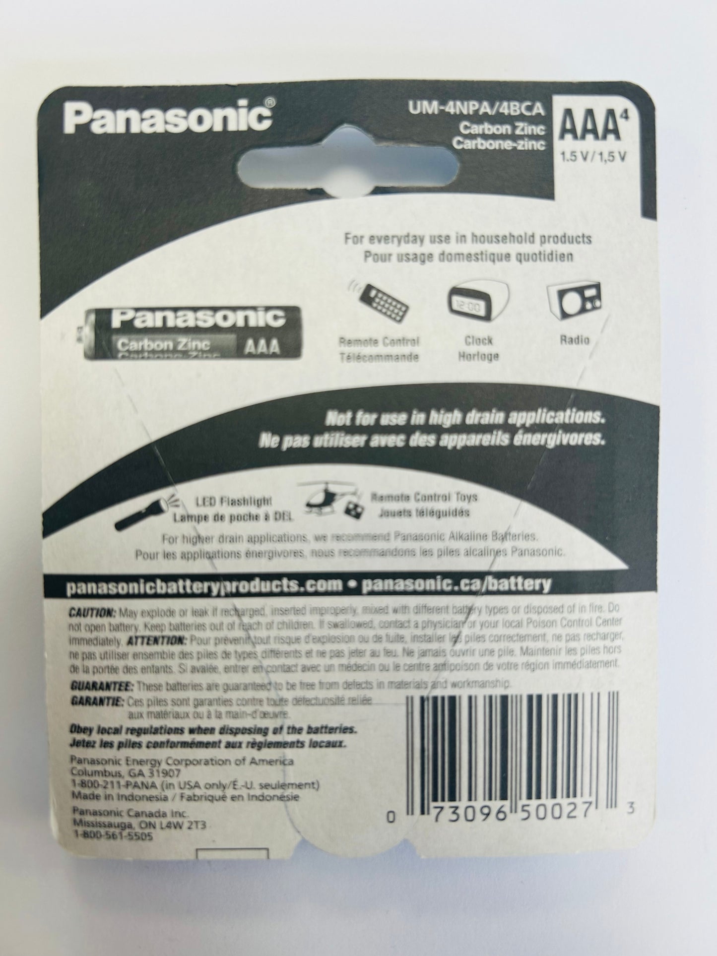 PANASONIC AAA BATTERIES 4Pk