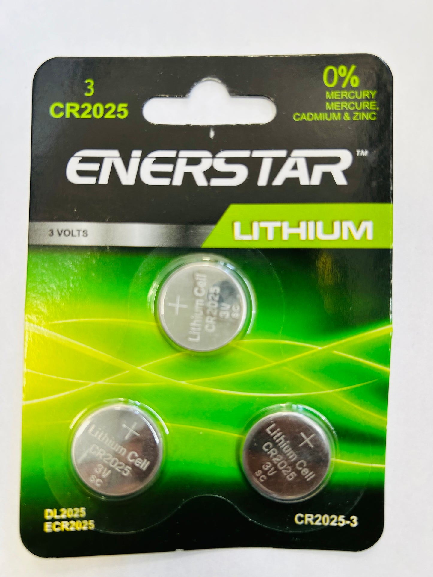 ENERSTAR LITHIUM CR2025 3V BATTERIES 3PK