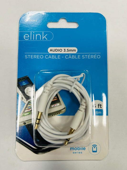 E-link AUDIO 3.5MM STERO CABLE (AUX CABLE)6FEET