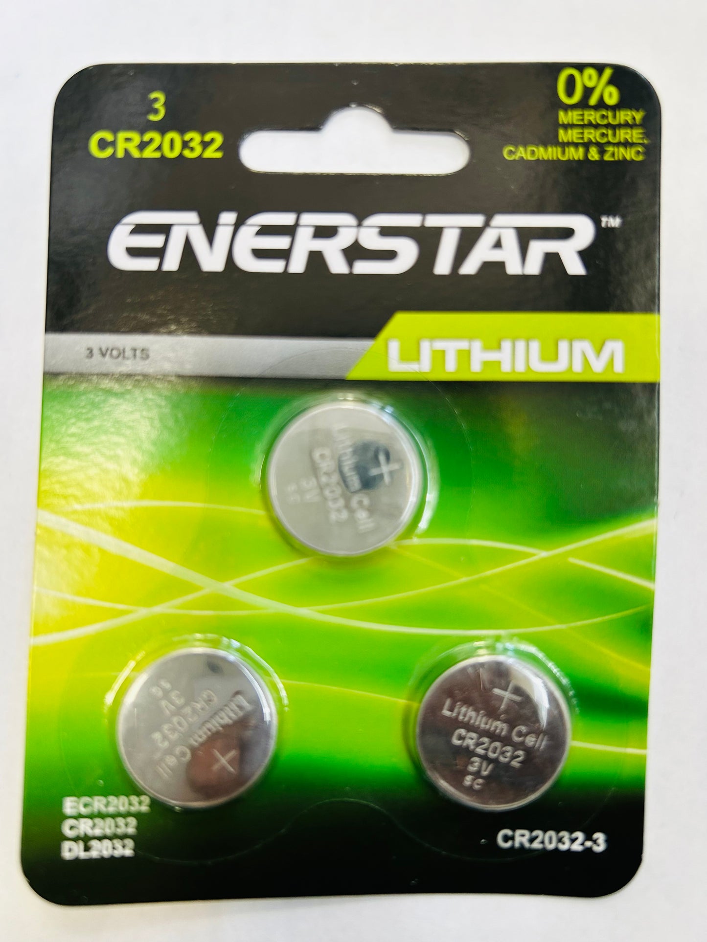 ENERSTAR LITHIUM CR2032 3V BATTERIES 3PK