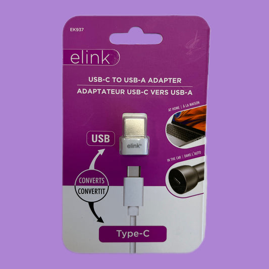 Elink USB-C to USB-A Adapter - Charge & Sync Converter