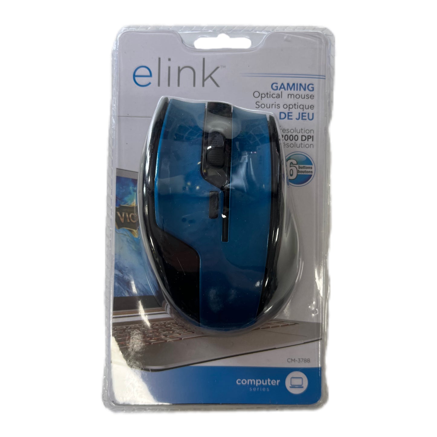 Elink Gaming Optical Mouse - 2000 DPI, 6 Buttons, Ergonomic Design