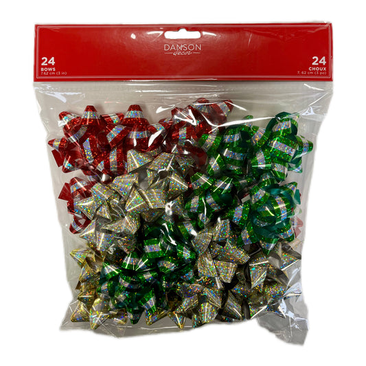 Danson Mini Holiday Gift Bows - 24 Pack