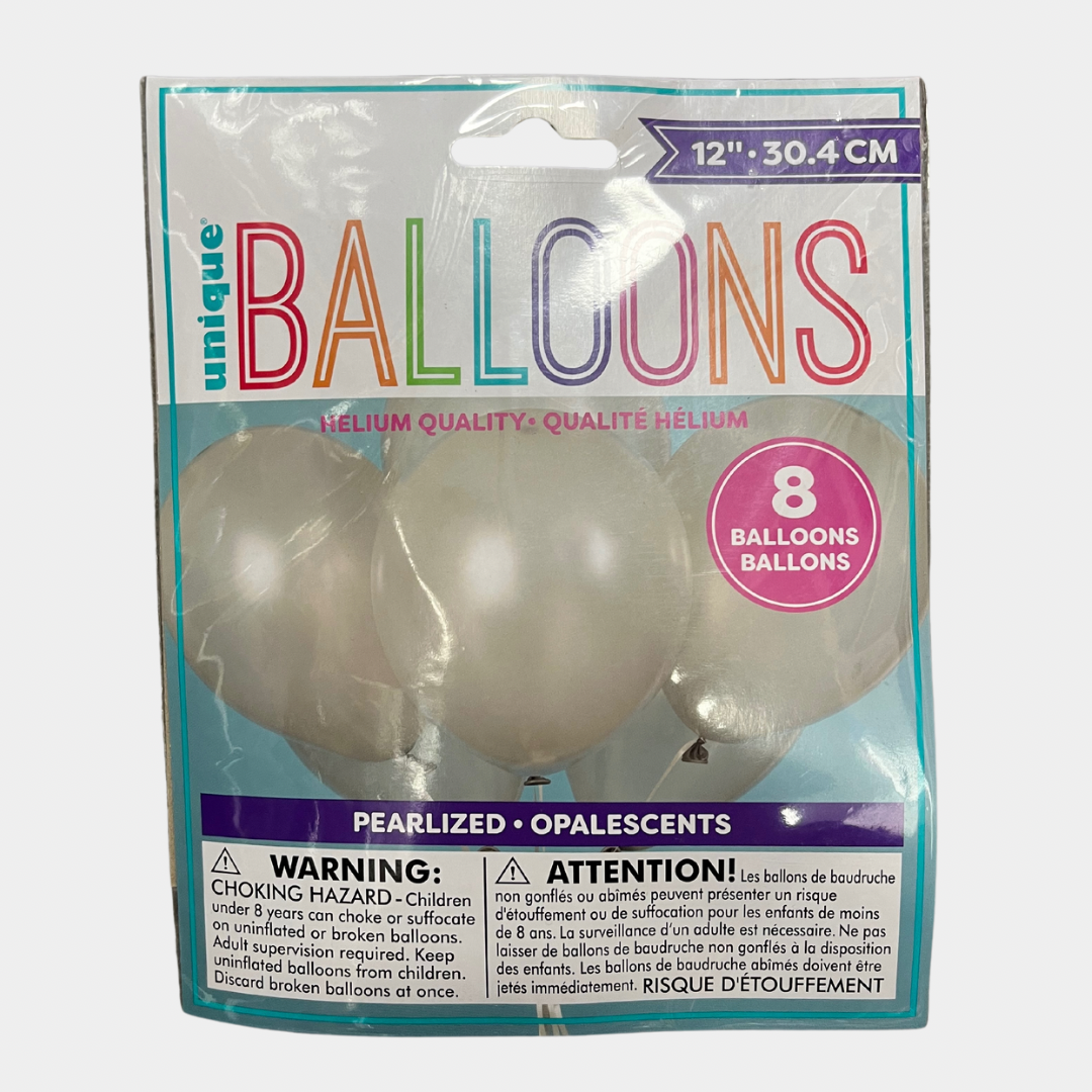 12" Solid Colour Latex Balloons - 6/8/10 Packs